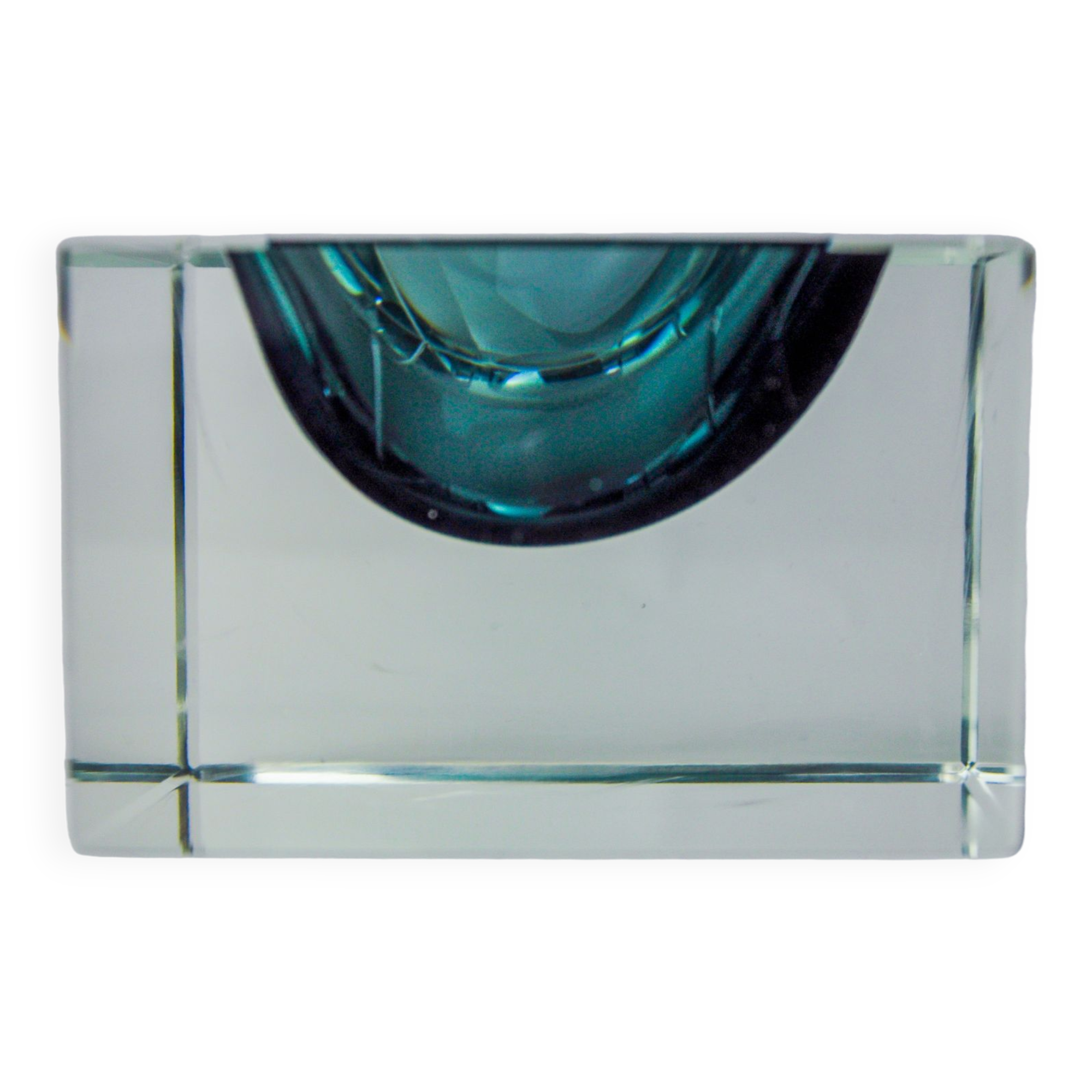 Ashtray Sommerso cubic gray by Seguso, Murano, Italy, 1970