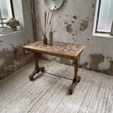 Walnut and tile bistro table 1890