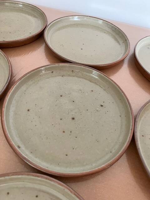 Set of 12 stoneware dinner plates