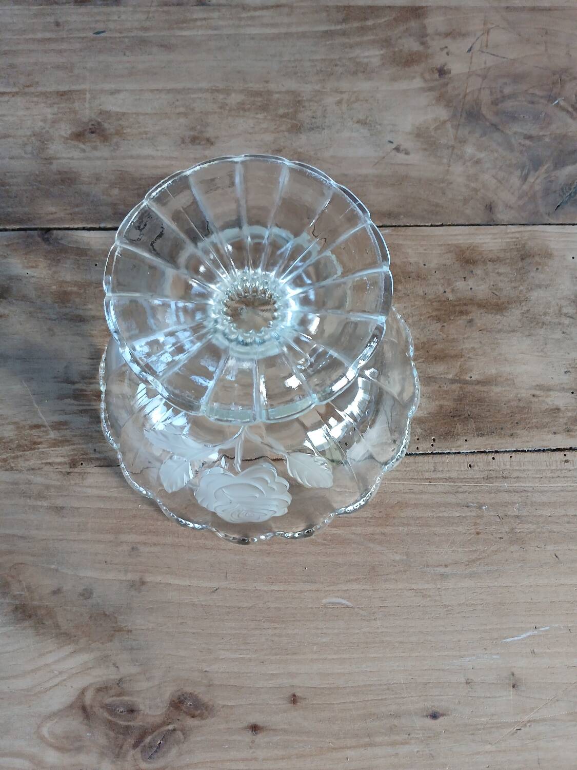 Antique glass fruit bowl