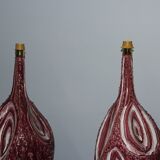 Mid-century bordeaux ceramic office lamps 60s