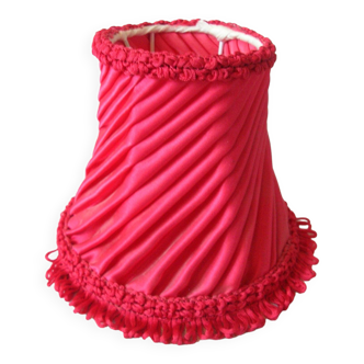 Old night light lampshade in metal and pleated fabric 12 cm
