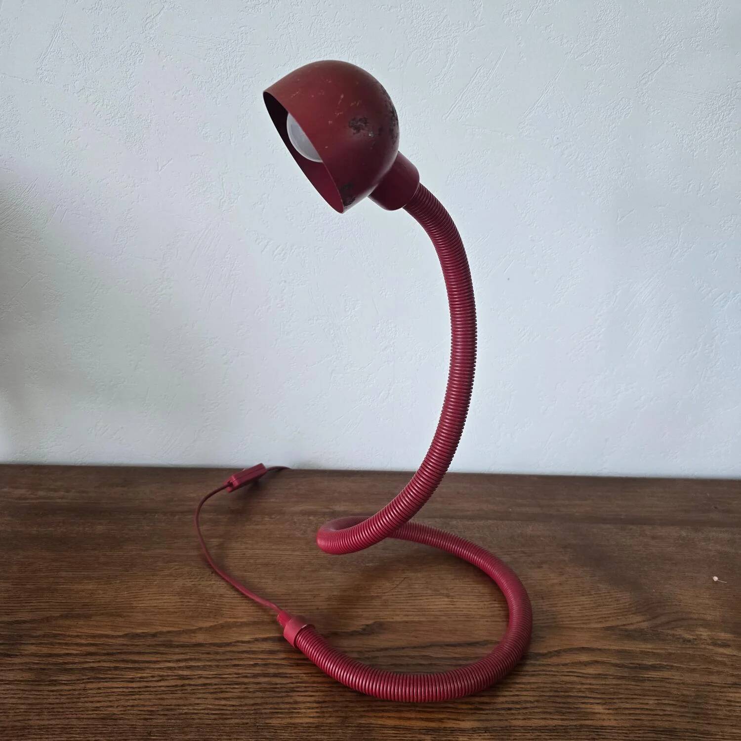 Lampe Serpent rouge "Hebi", années 70