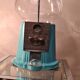 Candy, chewing gum, peanut glass and metal dispenser color 2 shades of turquoise 28x20