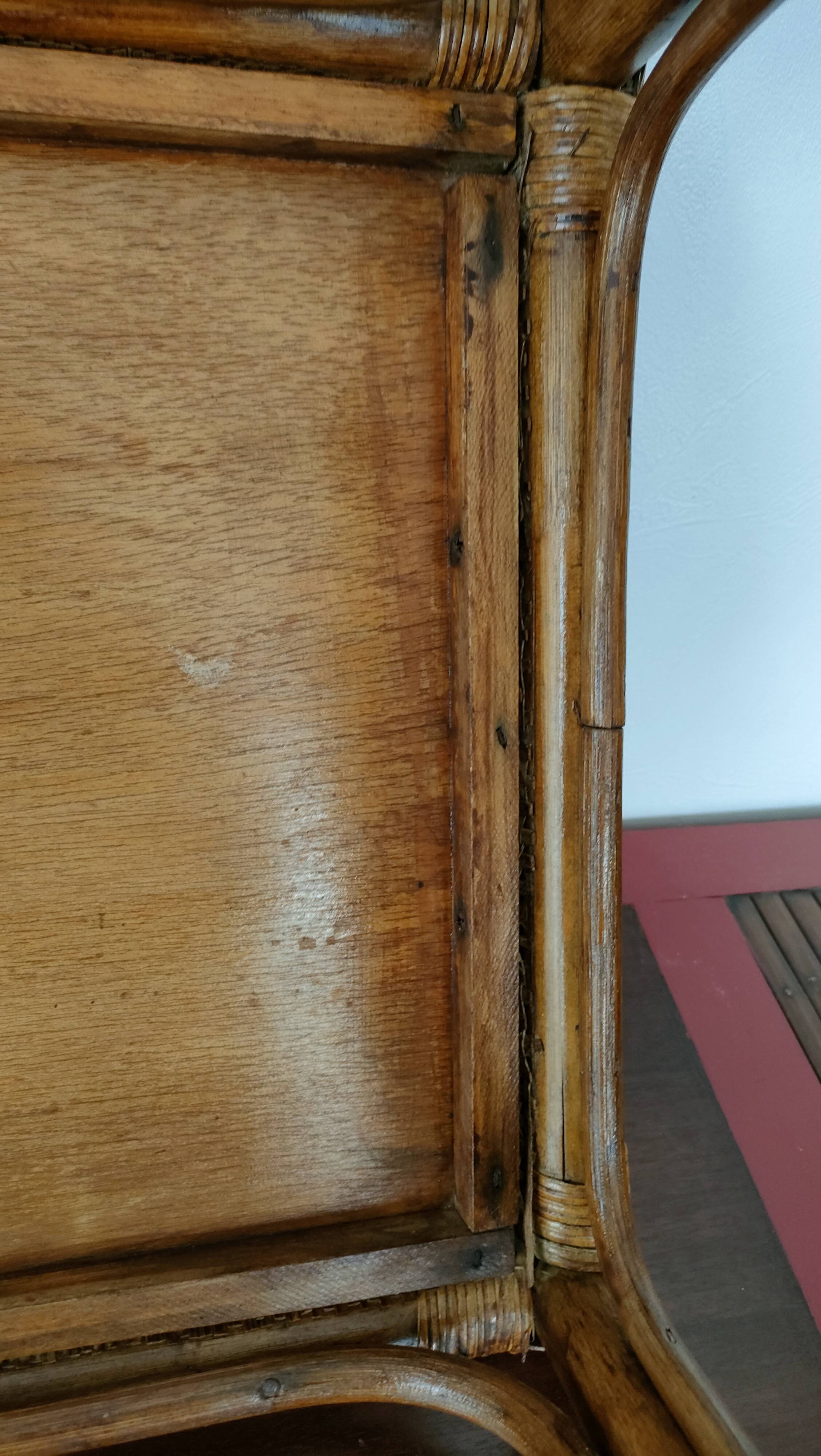 Large vintage serving tray, rattan and wicker - Indonesia - 1950s/1960s