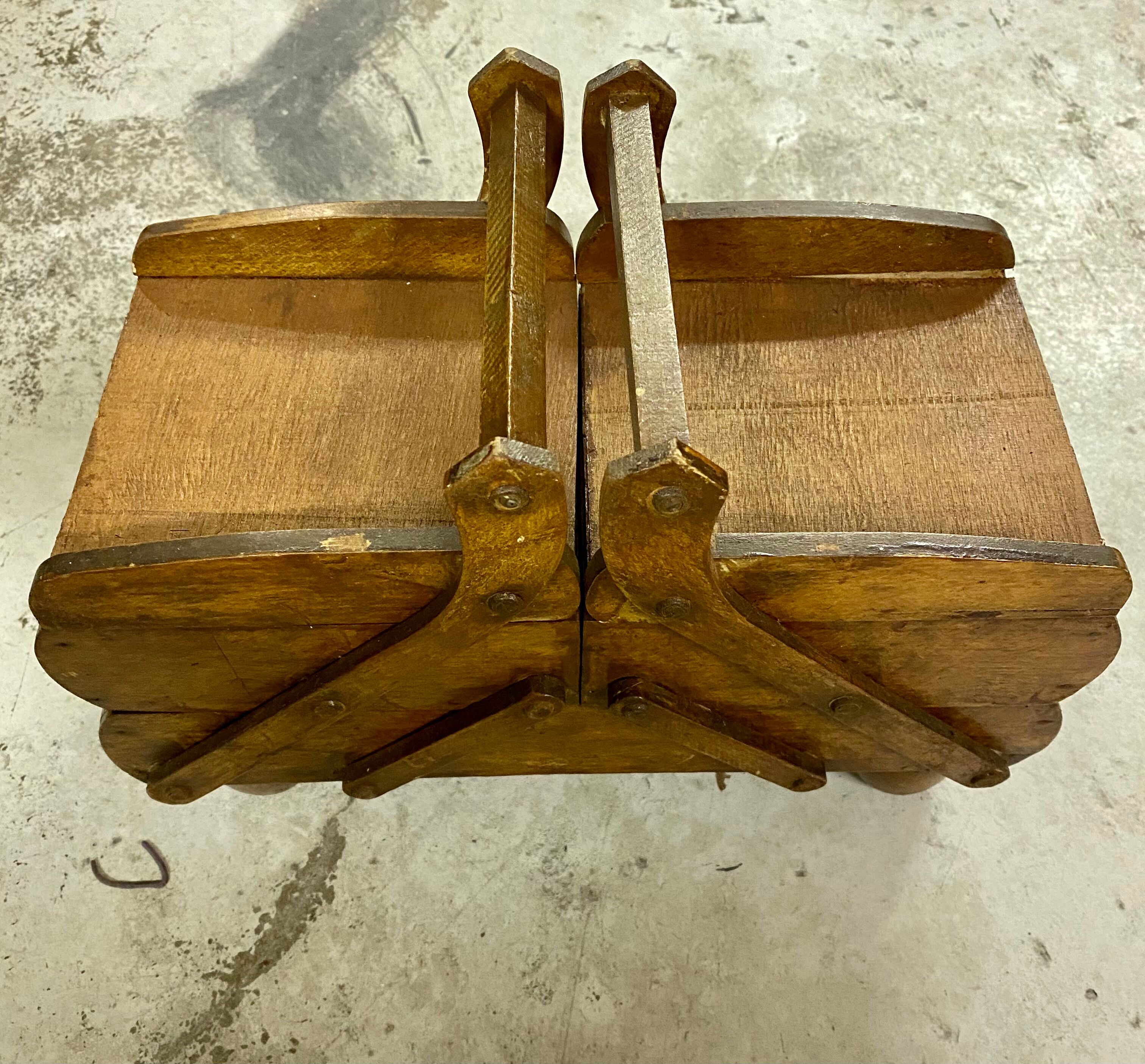 Wooden sewing box