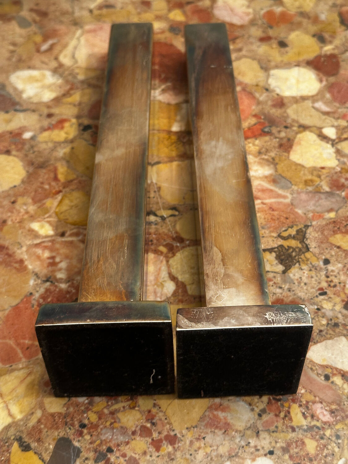 Pair of Silver-Plated Candle Holders H 29 cm - Modernist