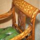 Chesterfield leather office chair with Dutch marquetry