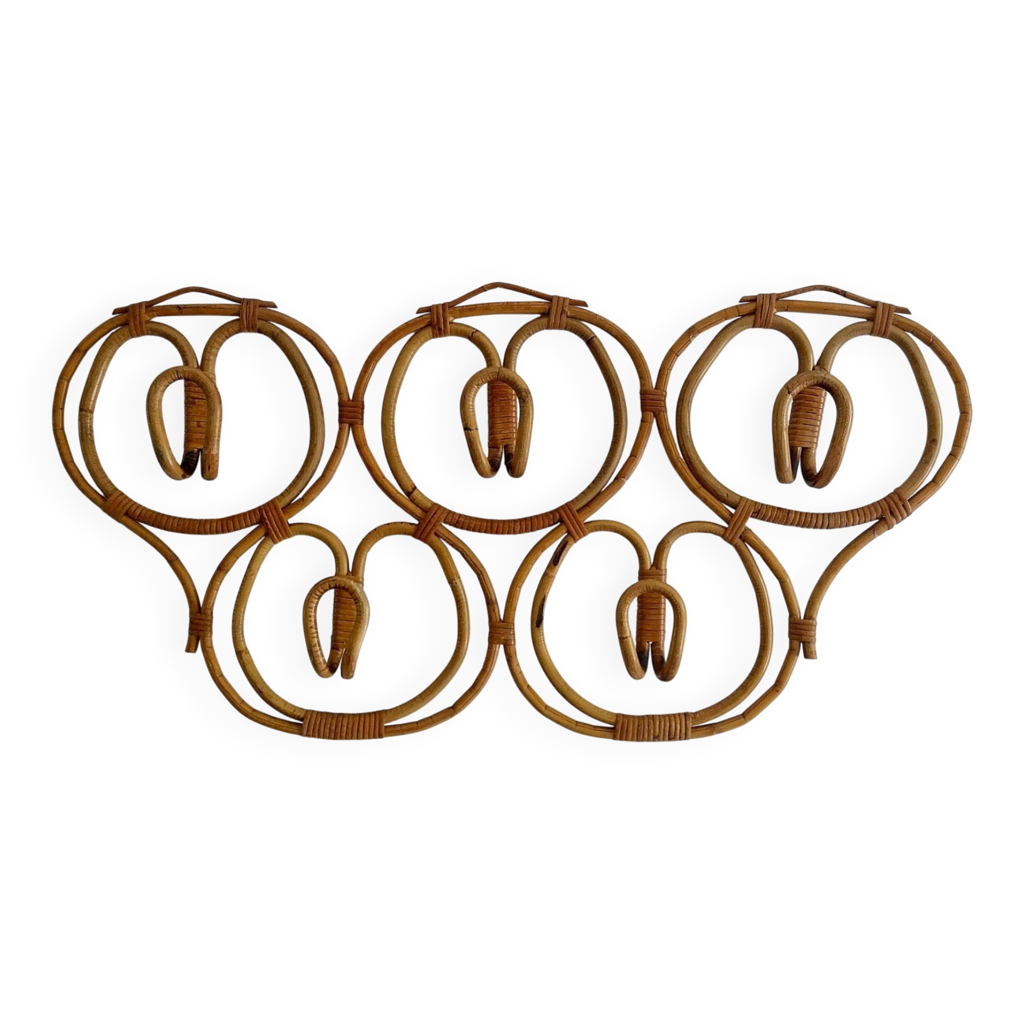 Vintage rattan coat rack by Franco Albini