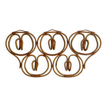 Porte-manteau en rotin vintage par Franco Albini