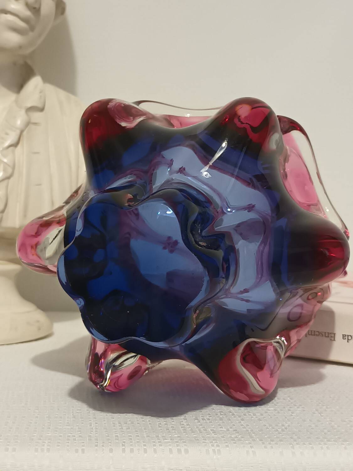 Czech Art glass trinket dish, mid-20th century