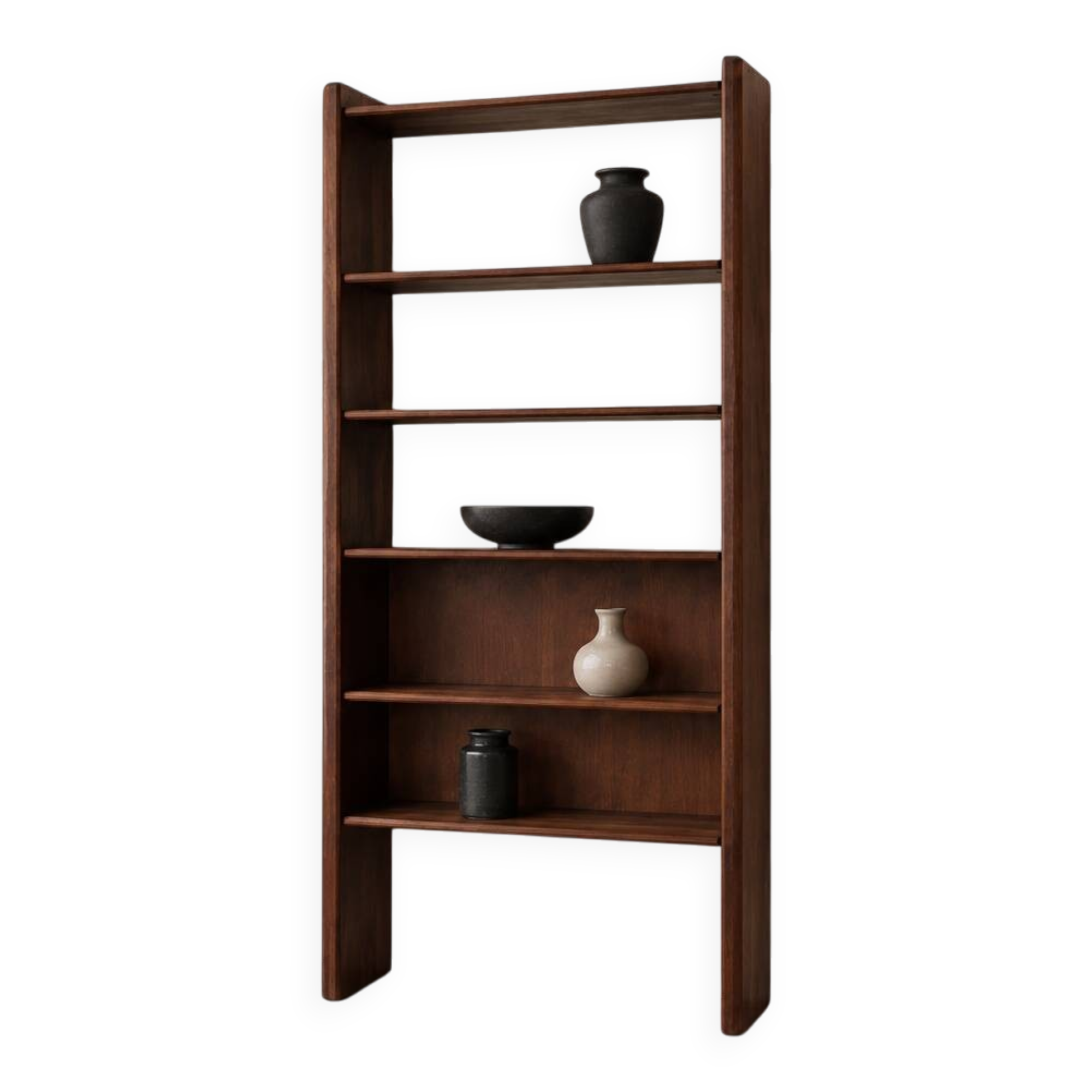 Modernist solid elm shelf by Pierre Chapo, produced by the Seltz factory in the 1950s.