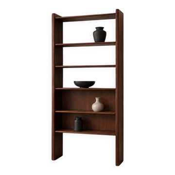 Modernist solid elm shelf by Pierre Chapo, produced by the Seltz factory in the 1950s.