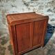 Vintage French oak office rolling cabinet with tambour door, 1950s.