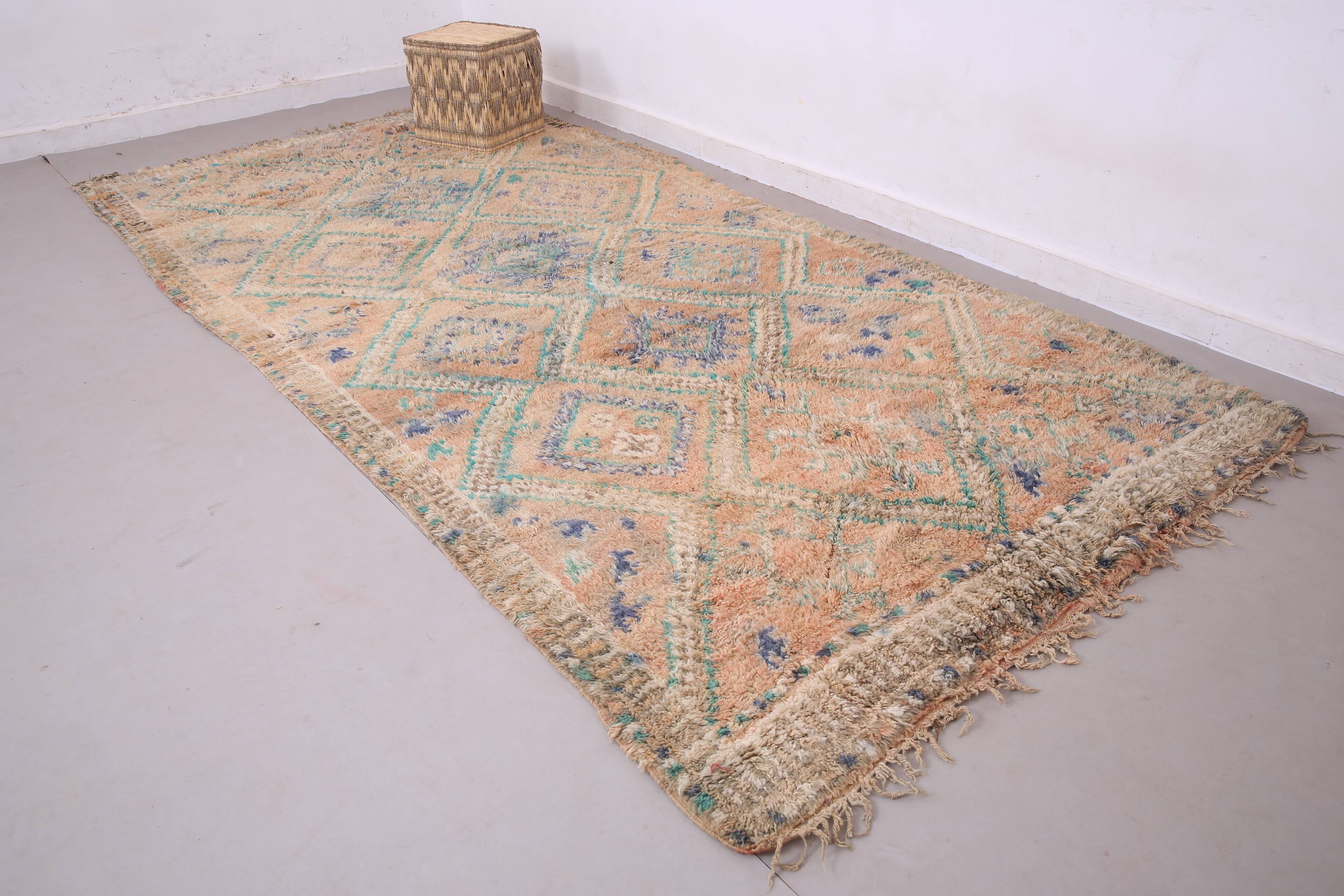 Peach Vintage Moroccan Rug 183 x 357 cm - Berber Wool Rug - Handmade Rug