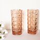 Paire de vases en verre rose ancien