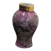 Petit vase en porcelaine de Limoges – décor violet moucheté – Peint Ma