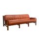 Brutalist, Brazilian style leather lounge sofa, 1960s