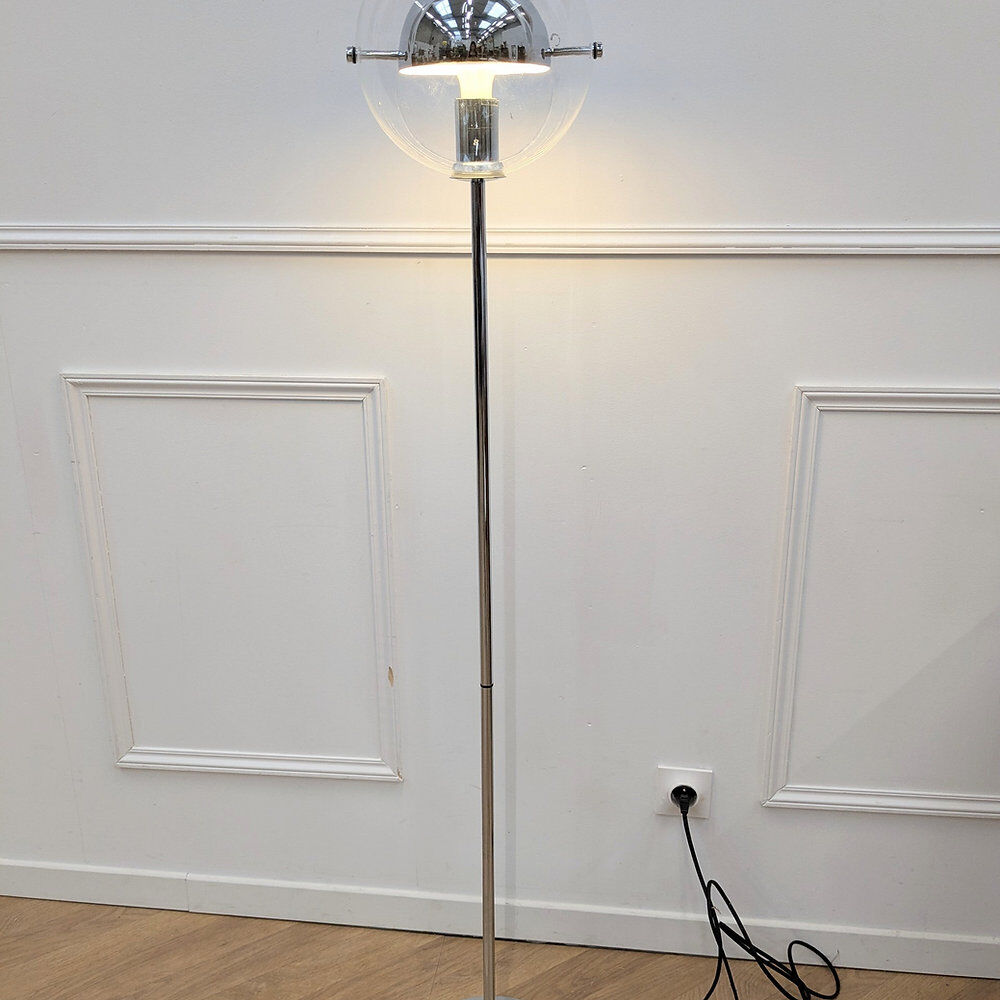 Lampadaire chromé vintage 70s