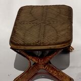 Rattan wicker bamboo hocker or foot stool