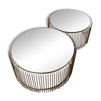 Wire Set brass coffee tables by Kare Design