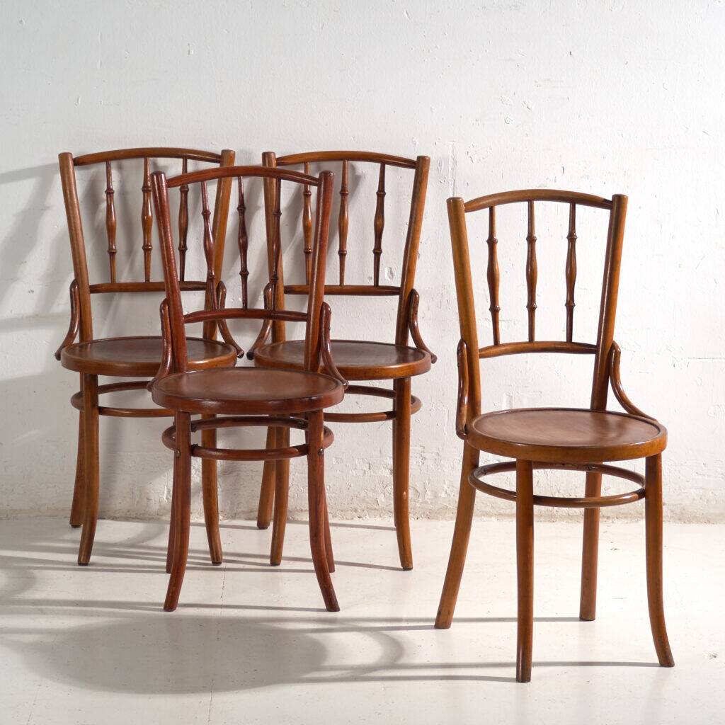 Antique bentwood chairs in Thonet style – Central Europe, circa 1930 – Set of 4 pieces #8