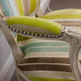 Louis XV style embossed velvet armchair - circa 1950 France