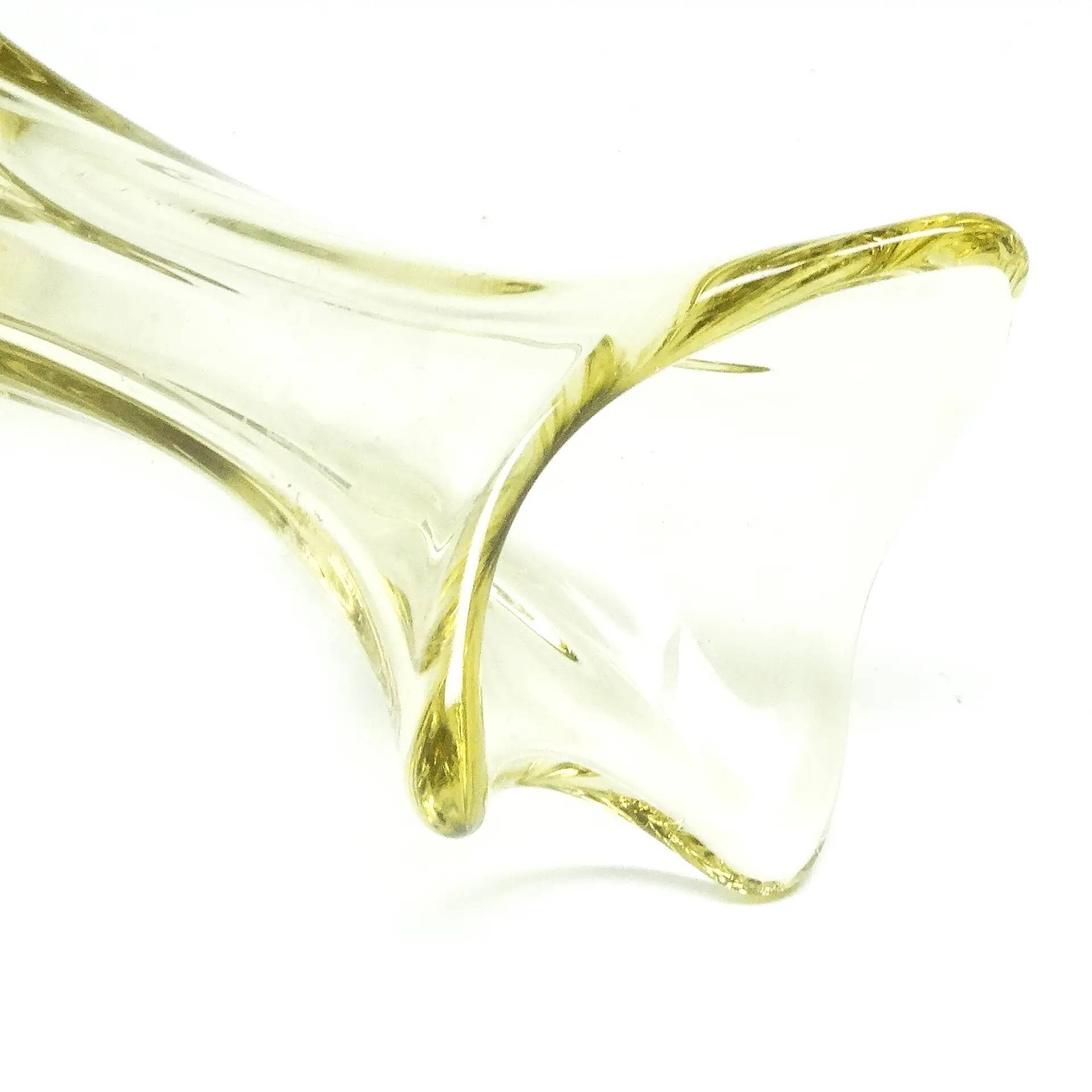 Vase postmoderne, verre jaune, Pologne, années 1970