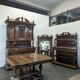 Large Renaissance-style mirror in solid walnut