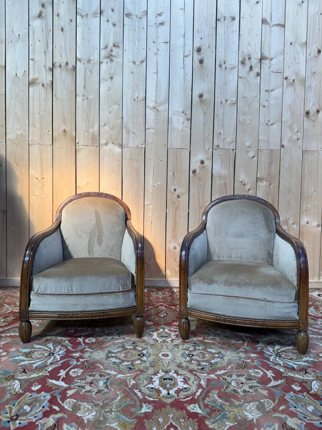 Paire de fauteuils - bergères d'époque Art Déco
