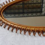 Italian rattan mirror 60's