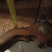 Miroir chantourné ancien, bois et bronze