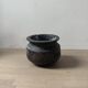 Lot of 3 ancient pots from Indonesia, black terracotta, wabi-sabi.