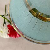 Vintage globe table lamp in blue frosted glass
