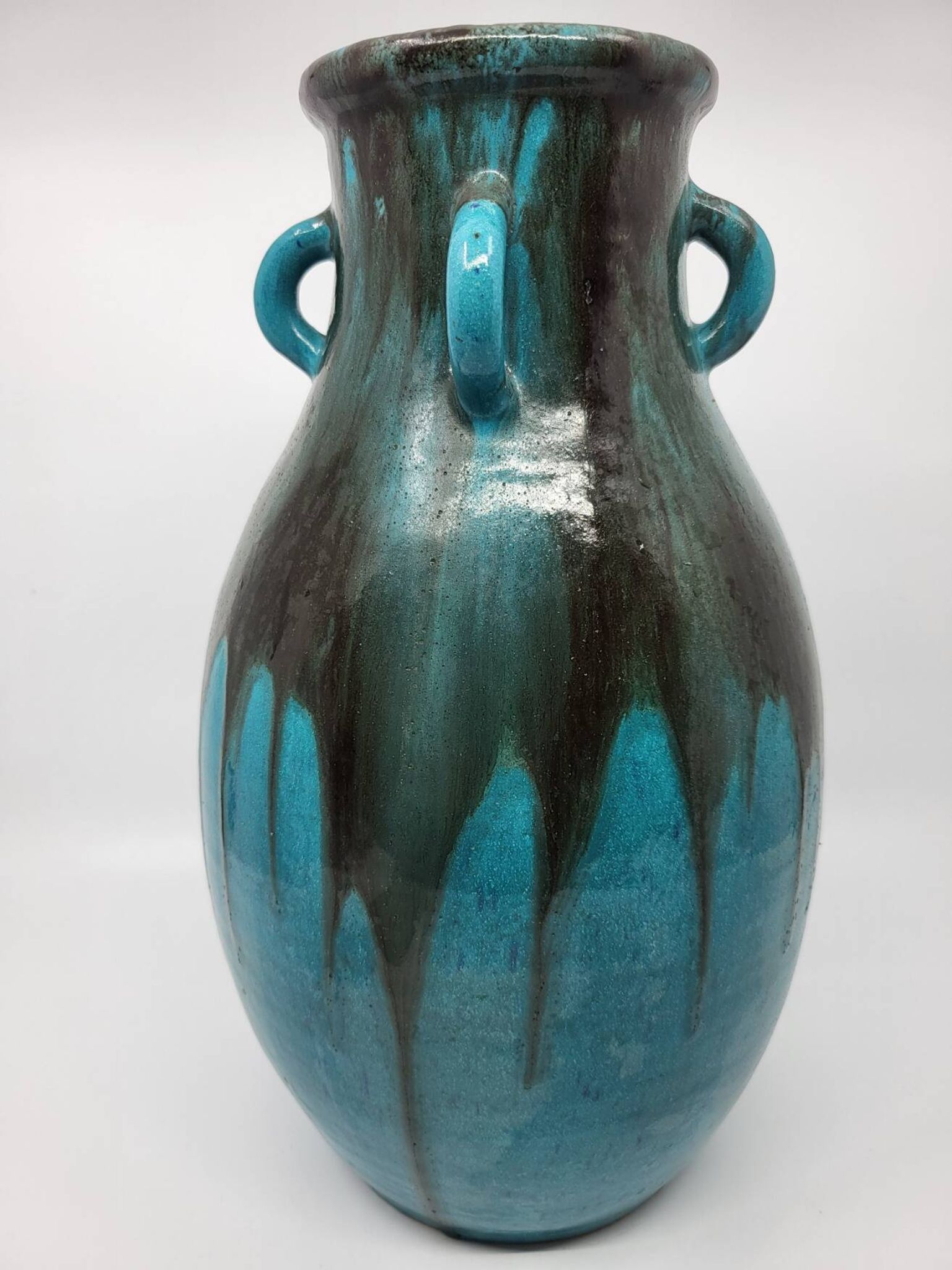 Vase Primavera pour le Printemps en céramique bleu Francais Art Déco