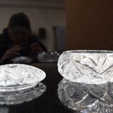 Sugary bowl,cut crystal glass,bohemia in the 1960's.