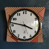 Clock silent rectangular vintage wall pendulum "Jaz copper pink"