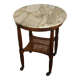 Rolling side table, Louis XVI style, with marble.