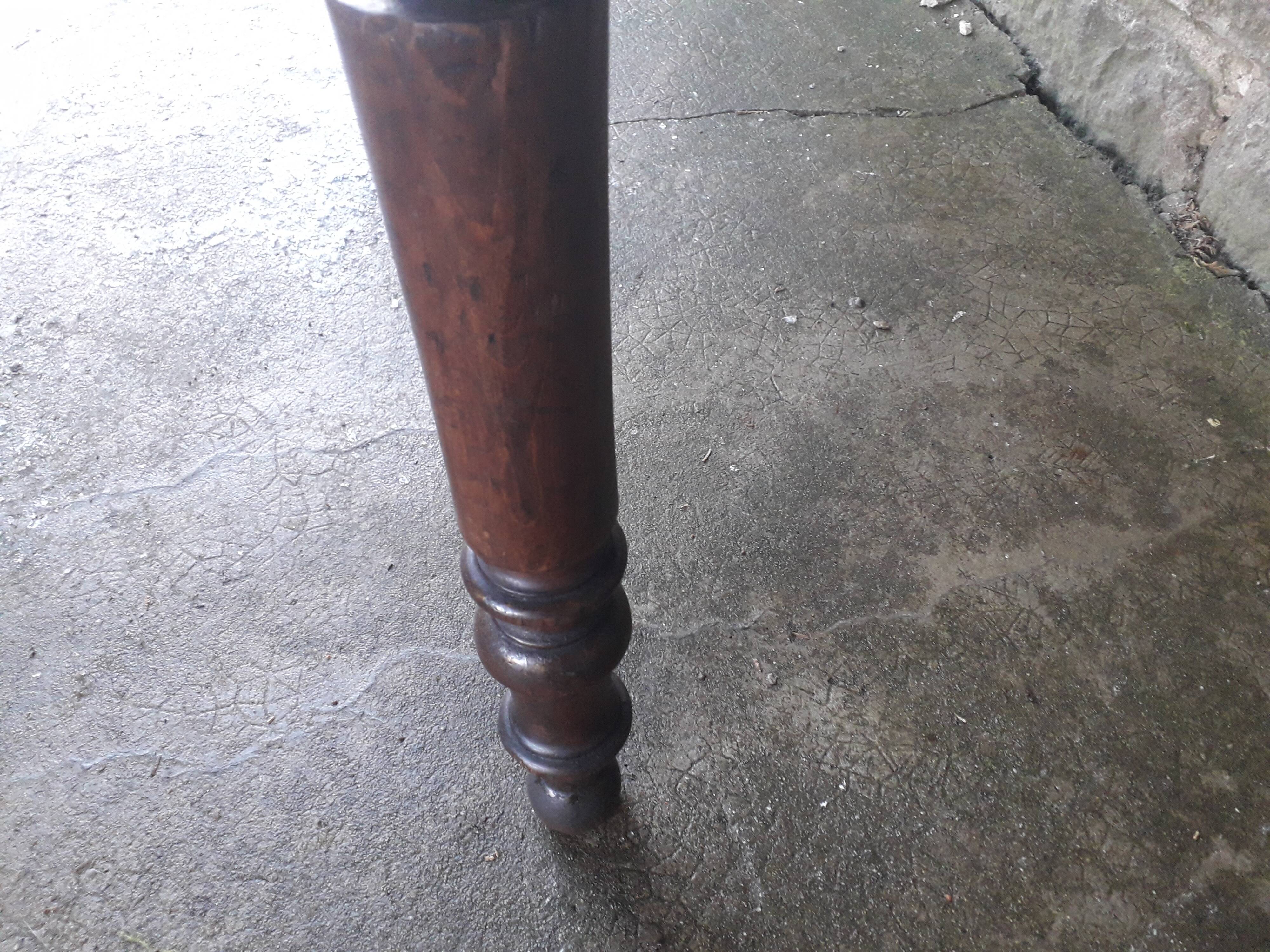 Wooden bistro table, legs turned 125 cm