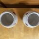 Pair of antique st clément round vases white ceramic flower decor vintage