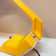 Lampe de bureau jaune avec horloge Polam Pułtusk, 1980