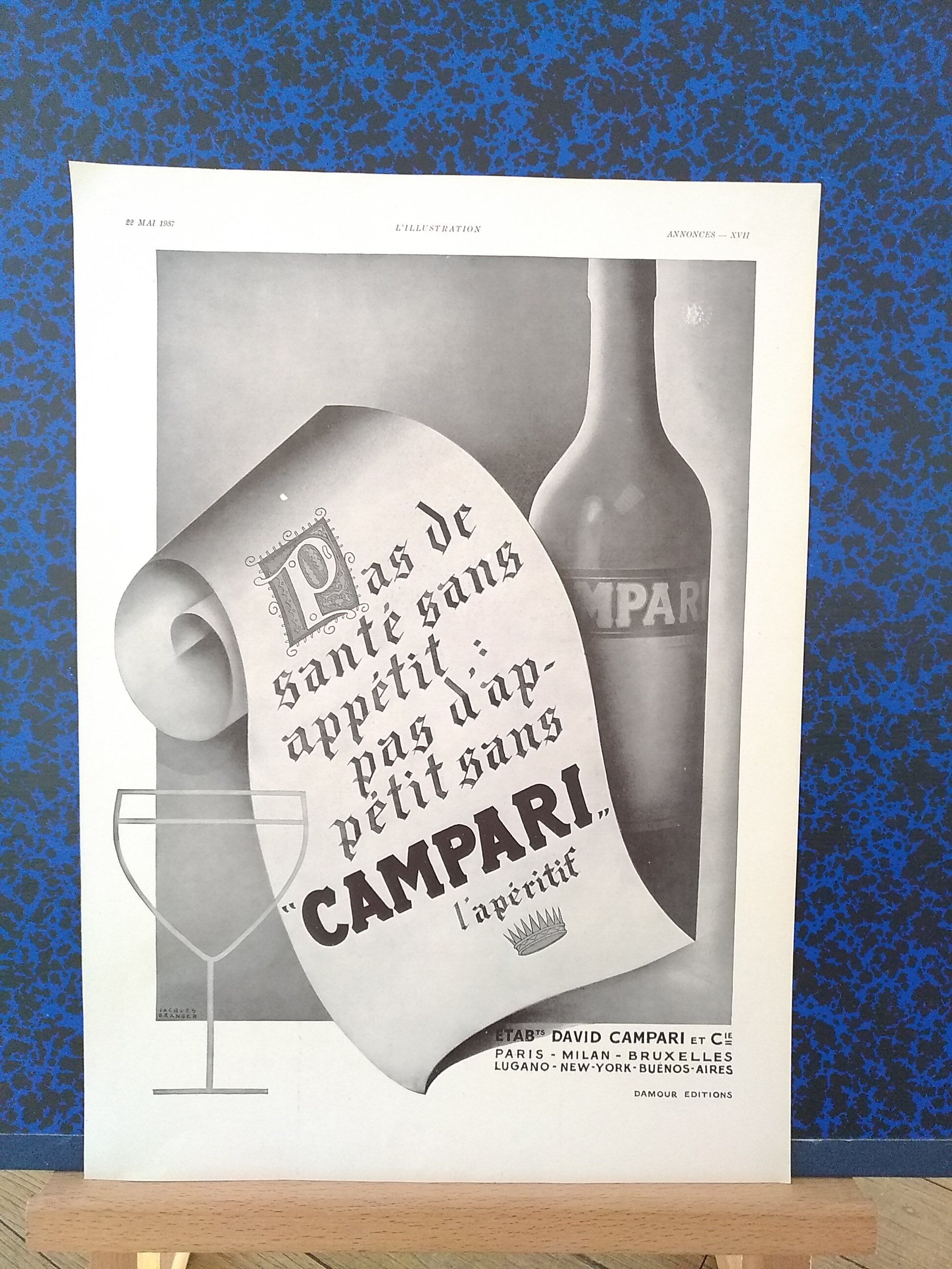 A Campari aperitif paper advertisement