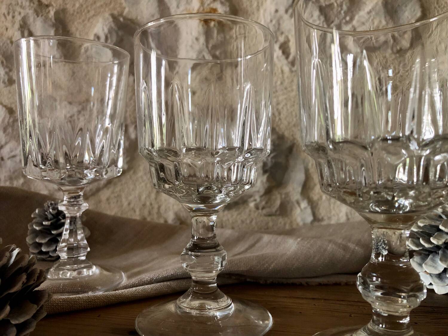Antique stemmed crystal glasses