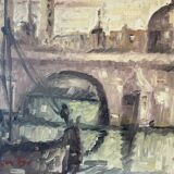 Landscape of barges on quays