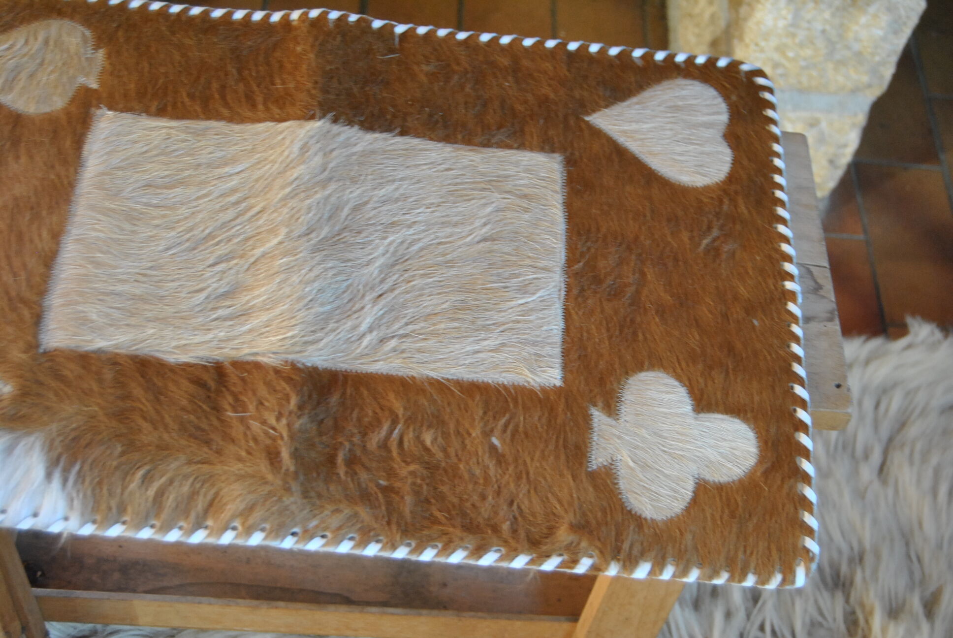 60s Cowhide Card Game Mat