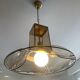 Italian suspension lamp in smoked glass and brass from the 1970s.