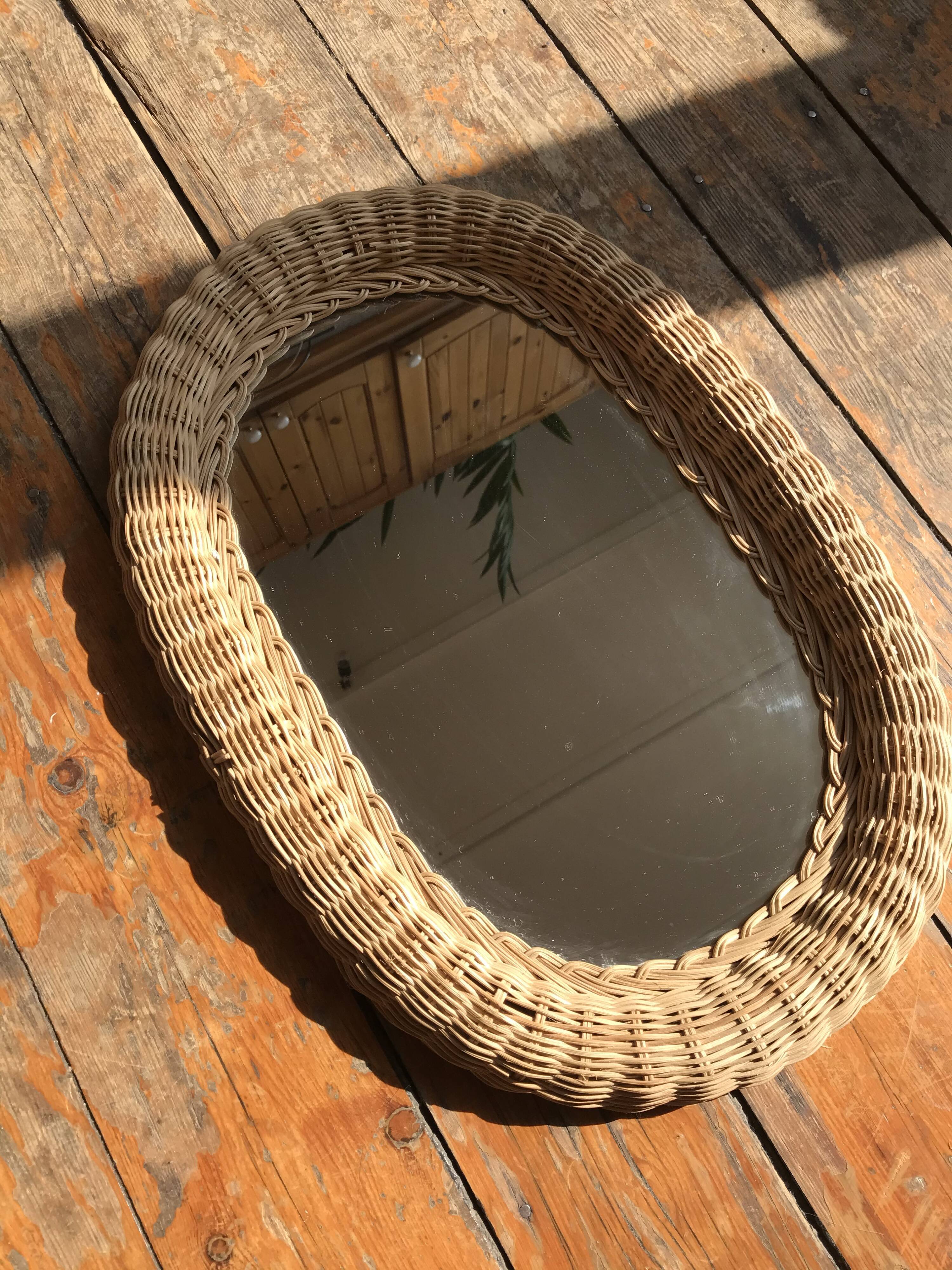Rattan mirror