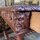 Office style Louis XIII solid oak carved restored
