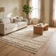 Handmade traditional Berber rug white 2/3 m