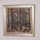 Original mid-century Swedish oil on panel – “Tree Trunks” by Harry Wichmann – dated 1953 – vintage & framed – 69 × 71 cm